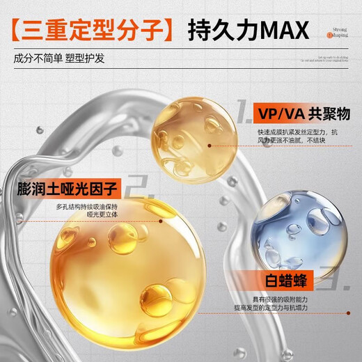 维特丝男士哑光塑型发泥蓬松自然强力定型发膏发蜡发胶清爽持久造型100g