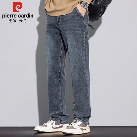 
Pierre cardin jeans men's summer thin Korean style retro straight pants men's loose casual pants men's clothing blue gray 32