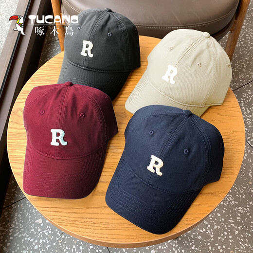 Woodpecker R-mark baseball cap for women with big head circumference slim face and small versatile sports hat men Korean style baseball cap trendy