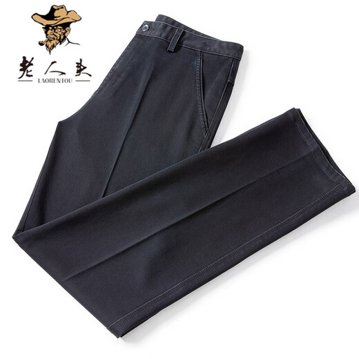 
Old man's head jeans men's summer thin loose straight wash high waist business casual young and middle-aged long pants men's trend IG3892 black 36