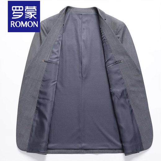 
ROMON casual suit men's formal top loose jacket 2025 spring and autumn suit knitted elastic middle-aged commuting gray gray [houndstooth] 1127 3XL 190 [recommended 175-190Jin [Jin equals 0.5 kg]]