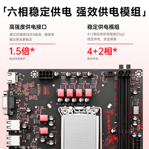 Great Wall Great Wall New H610M-A Motherboard Desktop Computer 1700-Pin 12. Generation CORE CPU-Prozessor i3-12100f/i5-12400f Set mit großem Wandkühler Dual DDR4 H610M-A+i3-12100+4 Guan Xianglong 4