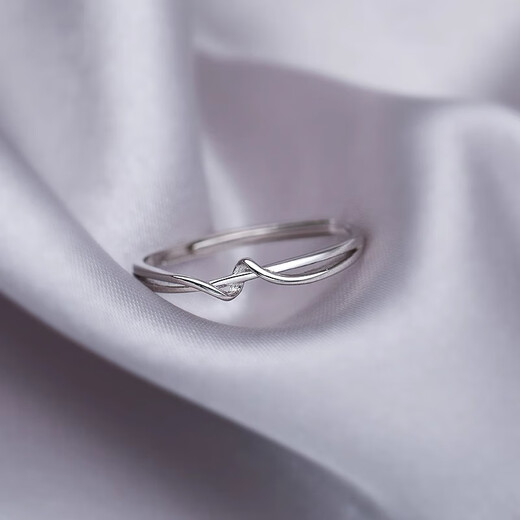 BJYL pure s999 pure silver simple line ring women's niche design geometric ring ring high fashion birthday gift S999 pure silver ring + exquisite gift box