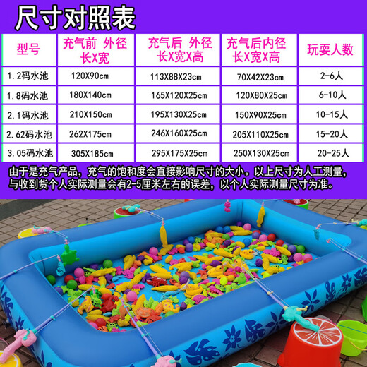 Qiaoyu pêchet jouet pour enfants Piscine Set carrée support épaissis de piscine gonflable maternelle à poisson magnétique Poisson Poisson 100 poissons mélangés (sans piscine)