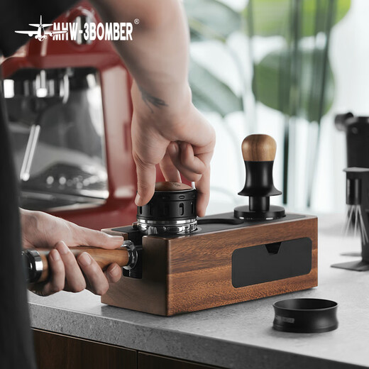 MHW-3BOMBER bomber with drawer, multi-functional coffee grounds box, solid wood handle bracket, storage bar press powder handle base, multi-function coffee grounds box-58mm universal-upgraded version