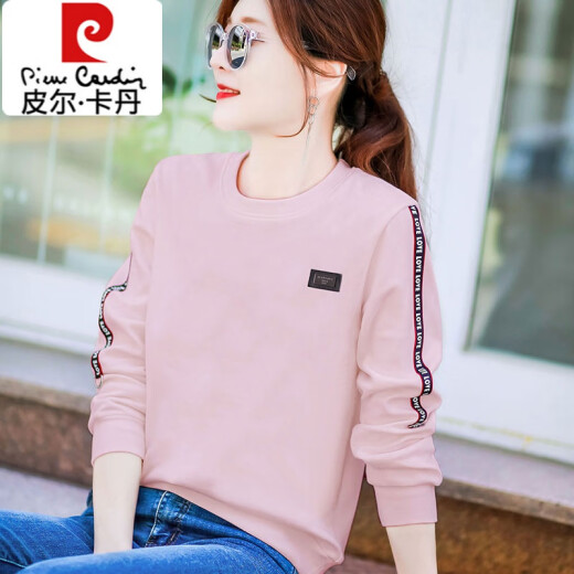 皮尔卡丹（pierre cardin）蓝色长袖t恤女装宽松气质漂亮外穿打底衫春秋季2025新款洋气上衣 Y6172婴儿蓝 M (建议80-105斤)