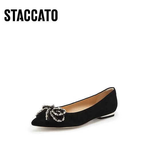 Sijiatu 2025 Nuevo Velvet Dream Elegant Campeer Zapatos planos zapatos de solo Light Mouth Women's Shoes 9A962AQ5 Dark Night 37
