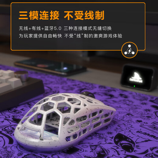 Darmoshark达摩鲨 M2 镁合金三模无线鼠标 无线8000HZ 中小手鼠标 电竞游戏轻量化 NXP高速接收器 网页驱动 M2PRO【白色】 【不支持拆封试用】