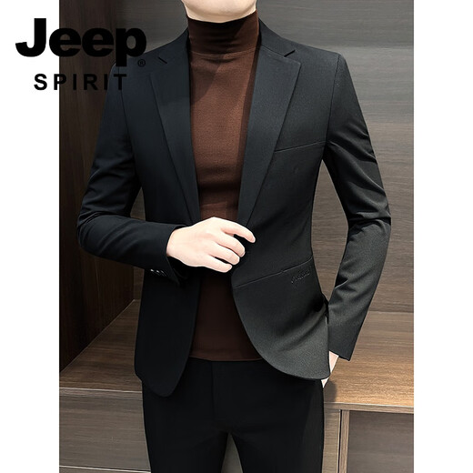 JEEP SPIRIT suit suit casual men's small suit jacket autumn and winter 2025 new business sense handsome slim Korean style casual dark gray single suit M recommended 100Jin Jin equal to within 0.5 kg