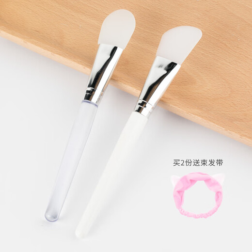 Ilbu Silicone Mask Brush Apply Mask Brush Silicone Mud Mask Hair Mask Brush Soft Hair Facial Makeup Tool Face Blade Silicone Mask Brush White Rod x2 0 pieces