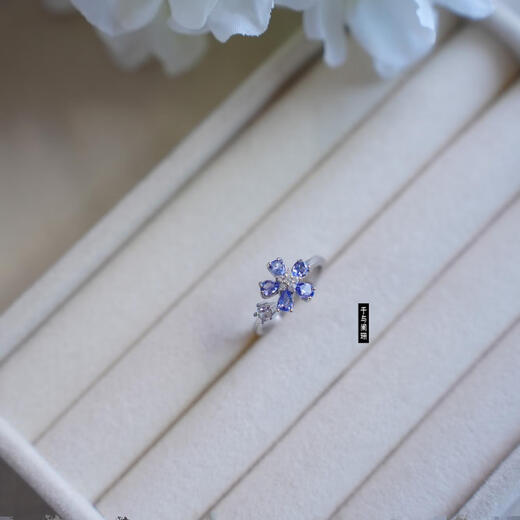 Hunter s925 silver personalized women's necklace earrings ring light luxury niche natural tanzanite high-end sense one set price