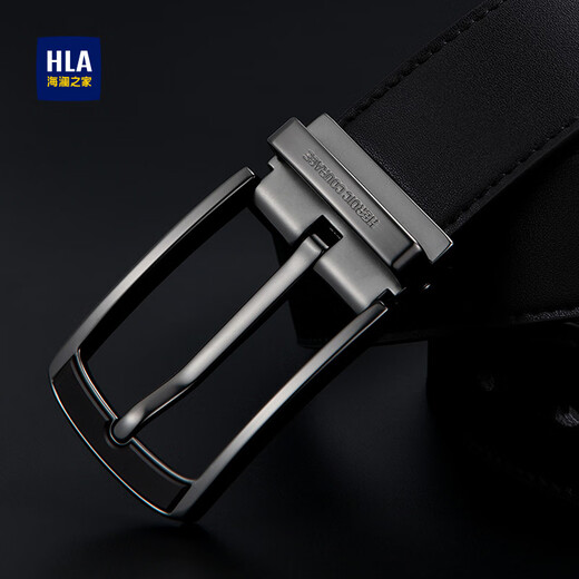 HaiLan Home (HLA) Men's Leather Belt Men's Real Cowhide Pin Clasp Belt Business New Birthday Gifts for Boyfriend and Husband Fashion