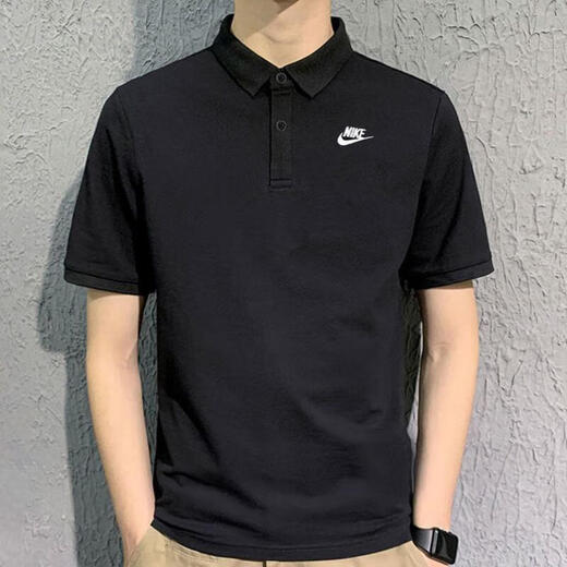 
Nike T-shirt men's summer new sportswear golf casual running short-sleeved cotton lapel breathable POLO shirt men FN3895-010-Black cotton S (165/84A)