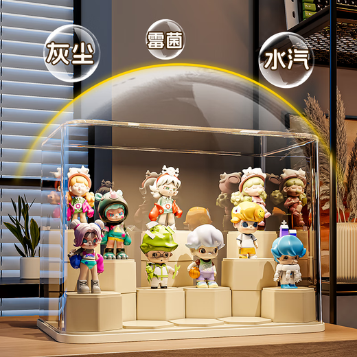 Xingyou Blind Box Display Rack Storage Transparent Dustproof Figure Toy Building Block Display Cabinet Bubble Mart Display Box Large Size - 1 Pack