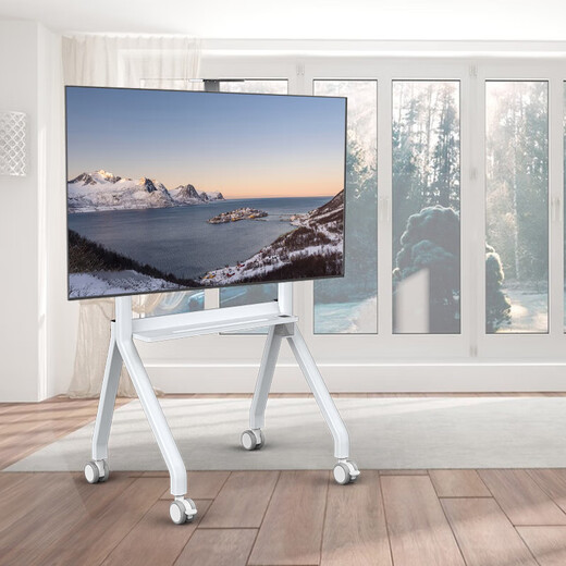 ProPre Mobile TV Stand (32-120 inches) Universal Floor TV Mount TV Cart Video Conferencing Display Mobile Cart Floor TV Stand 42-86 inches Elegant White Fashion Home Office
