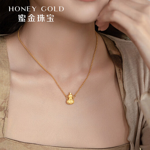 HONEYGOLD 蜜金珠宝黄金套链足金古法古金系列八宝乾坤项链HGC1592工费410元/件 10.70g 43＋2cm