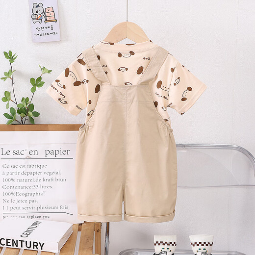 Vêtements pour enfants Souet Summer Style pour les vêtements d'été pour hommes et filles, un bébé à manches courtes de bébé, une sangle à manches pour enfants, à manches courtes à manches courtes à manches courtes de Taille 4 ~ 5 ans [100-110cm]