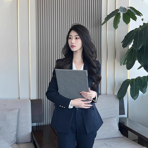 Punizi suit suit for women 2025 spring and autumn new temperament interview work clothes professional wear formal high-end suit jacket black suit + wide-leg pants L