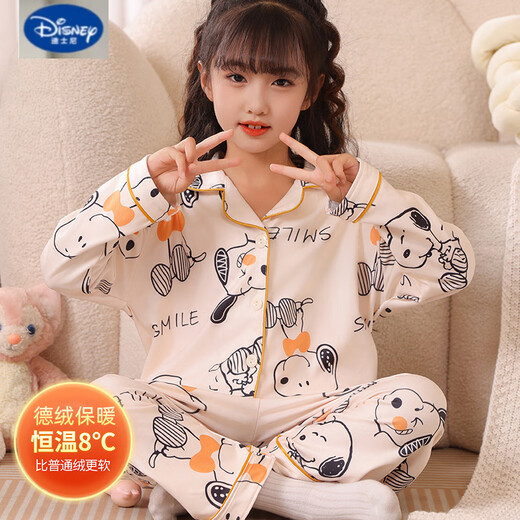 Disneys neuer Herbst- und Winterdeutscher Samt verdickte Pyjama für Mädchen mit mittlerer Kinder mit mittlerer Kinder warmer Hauskleidung für Kinder, Anzug eines deutschen Samtes 9901 170 Größe 8 Empfohlene Höhe 95-105 cm