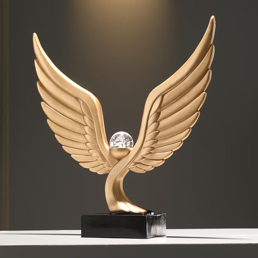 Die Flügel des Grand Plans sind mit Pengcheng Wanli Dekoriert. Neue chinesische Stil Wohnzimmer Weinschrank Leader Office Desktop Craft Geschenk Dapeng verbreitet seine Flügel (XYC197 Gold, Hongyunzhu)
