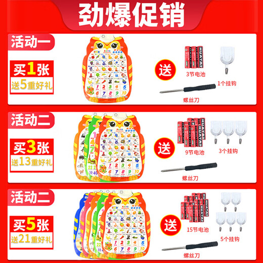 甄萌拼图有声挂图0-1岁早教发声识字字母表宝宝儿童点读书墙贴玩具 【1张】英文字母