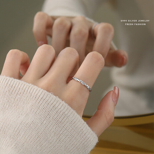 Canxian s925 sterling silver twined love sparkling diamond ring for women, light luxury, high-end, non-fading ring, plain ring, open ring, S999 full body pure silver (micropaved zircon), opening adjustable