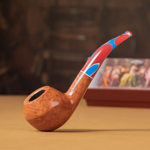 
Sharpfen (SAVINELLI) imported heather pipe 673 carnival handmade pipe P466 men's advanced UFO pipe Bulldog fight [6mm glossy pipe]