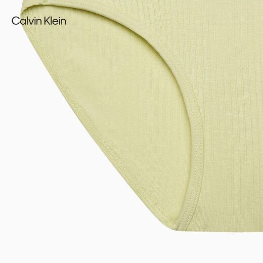 Calvin Klein Underwear [Modern Gravity Belt] 25 Spring and Summer Women's ck Jacquard Ribbed Bikini Underwear Women QF8022AD TOC-Cream Yellow 1 M