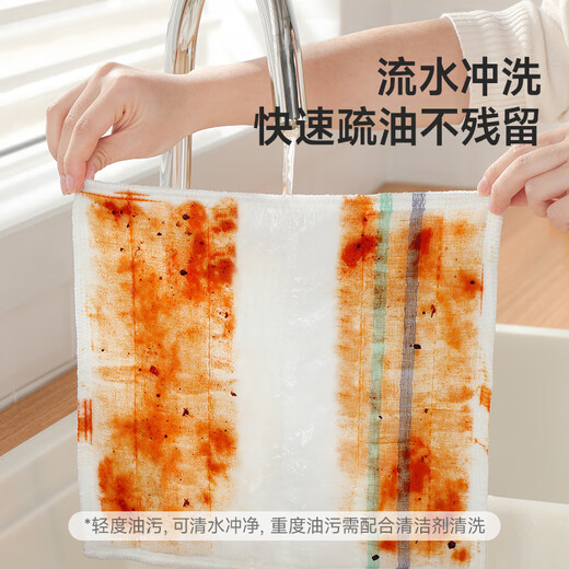 Meliya cotton soft dishwashing rags 28*28cm*10 pieces kitchen cleaning towels thickened when washing dishes, not easy to shed, remove oil and absorb water