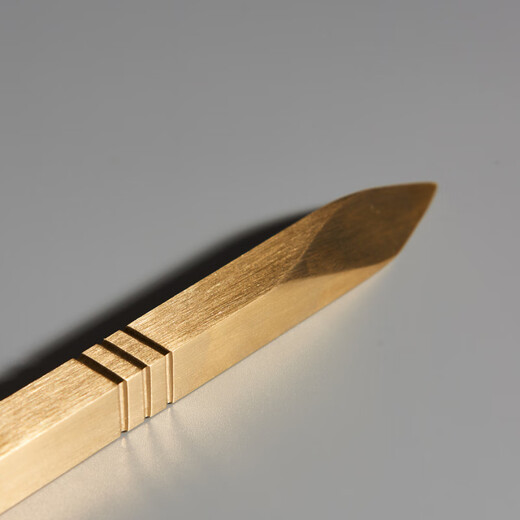 Fat Donglai's same tea knife, Pu'er tea knife, pure copper Kung Fu tea ceremony accessories, tea needle, tea cone, tea cake opening, pure hand pure copper square tea knife