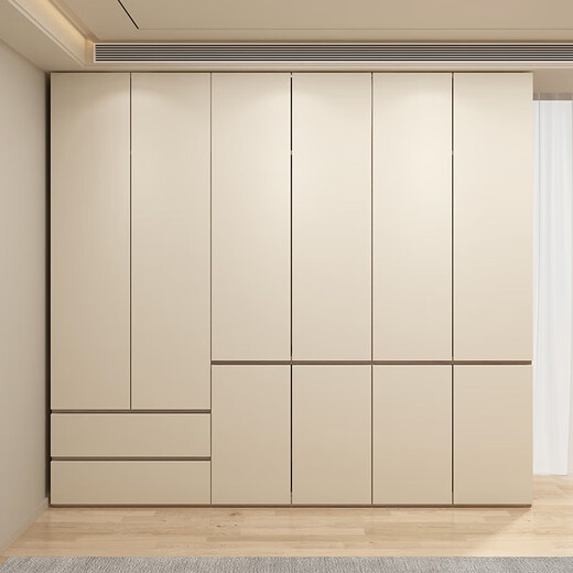 Zhilei ENF level wardrobe bedroom household light luxury flat door wardrobe storage cabinet household multi-door storage large wardrobe four doors 1.6 meters wardrobe