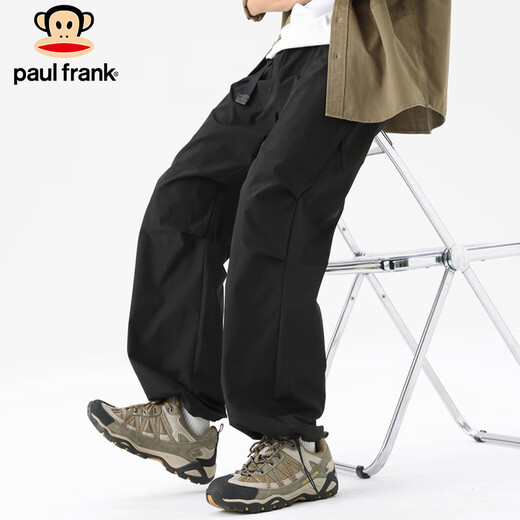 Paul Frank Overalls Men's Paratrooper Pants Summer Casual Pants Men's Loose Pants Men's Outdoor Hiking Pants Black XL