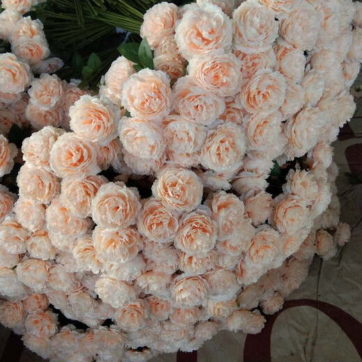 Simulated 3-head peony wedding flower arrangement rose flower sea wedding layout fake Brazilian roses arranged on the ground to lead silk flowers rose pink