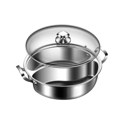 Jiuyang Jiaren one-piece 316 stainless steel mandarin duck pot thickened double-ear soup pot commercial compartmented hot pot household soup pot 34cm mandarin duck pot with lid one-piece molding