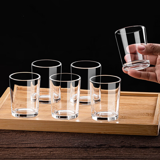 LOVWISH white wine glass dispenser set household small wine glass one-shot glass commercial two-liang 2-amount with scale 100ml wine cup two-liang white wine glass 12 pieces 100ml