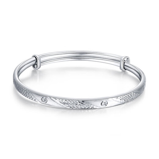 Mengjinyuan Platinum Bracelet PT950 Imitation Diamond Turn Flower Colorful Bracelet Push-Pull Style Women's Gift for Girlfriend, About 19.94g