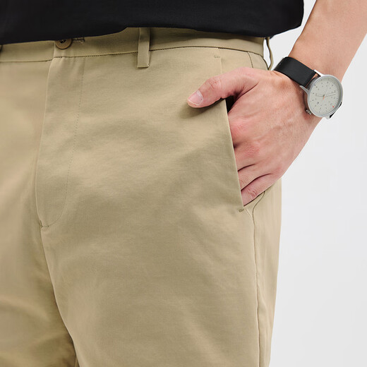 Siete pantalones cortos de lobo para hombres de verano 2025 Nuevo producto [Hydink seco rápido y libre de planchado] Pantalones de cinco puntos elásticos sin amoníaco 701 (caqui) 32
