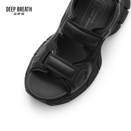 Deep Atem Tief Atem Frauenschuhe lässige Klettverteiler Dicke alleinige Sandalen Frauen AX14110 Schwarz 36