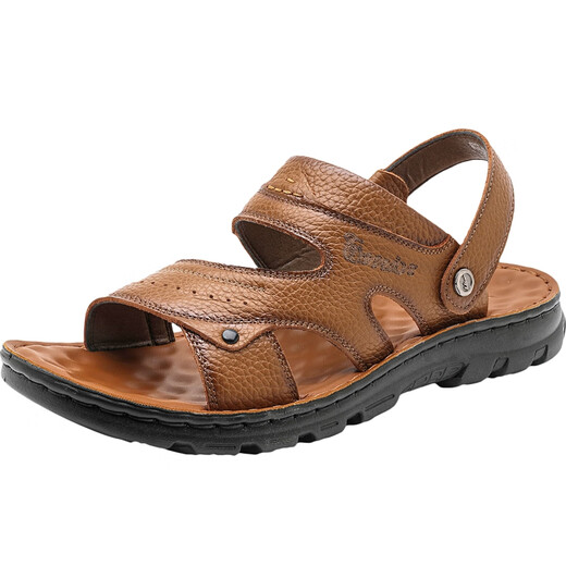 Sandales guerrières Chaussures masculines Chaussures de plage en plein air Sandales de sport à deux usages résistantes WSL (WZ) -1390 Brown jaune 41