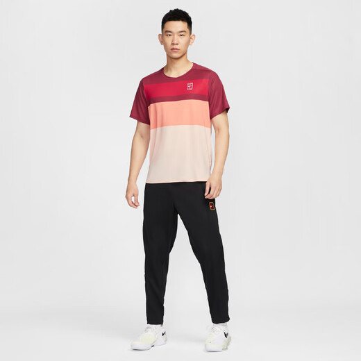 Nike Nike Tennis T-Shirt Herren-Dri-Fit Schnell trocken atmungsaktiven Tennis Sport Kurzarm Sommer Top Casom Coralle Red FZ9846-677 M