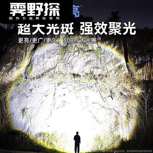 轻鑫德国手电筒强光超长续航野外生存200000流明穿天炮小型家用巡逻 L826【大容量9990000】星耀版