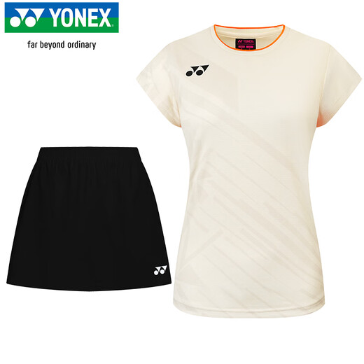
YONEX Yonex Badminton Clothes National Team Competition Fan Edition Sports Women's Short Sleeve Set 20877CR Milky White XO