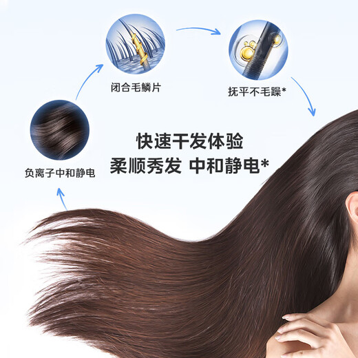 Midea Hair Dryer Home Portable Foldable Negative Ion Hair Dryer Constant Temperature Quick Drying Hair Care Does Not Hurt Your Hair High Power Wind Hair Dryer Available for Student Dormitories Holiday Birthday Gifts Polar White丨1800W丨50 Million Negative Ions