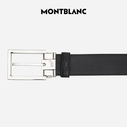 Montblanc Montblanc Nadel Schnalle Schwarzer einseitiger Gürtelgürtel 3,5 cm 114435 Geschenk