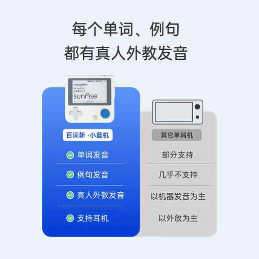 Hundred Words Chop Machine Ink Screen Human Pronunciation English Portable Learning Machine Synchronized Teaching Materials Primary School College Entrance Examination Vocabulary Memorization Word Artifact Set Exclusively for Fengxin Purple Contains Gifts