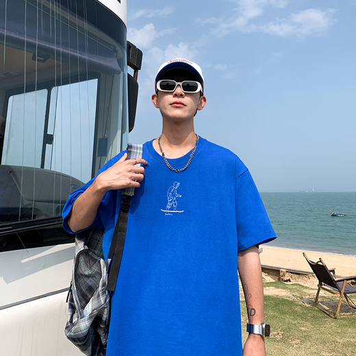 NASA-Basis kurzärmeligte T-Shirt Herren Sommer Lose trendy lässige Herrenkleidung Sommer Teenager-Basishemd halbärmelte Top 3899 Weiß L /110-140jin [Jin ist 0,5 kg]