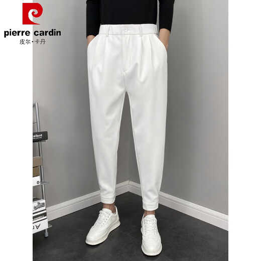 Pierre Cardin (Pierre Cardin) Fußhose Herren Frühling und Sommer Harren Pint Casual Hosen Solid Farbe kleine Füße Lange Hosen Herren trendig vielseitiger Anzug Hosen Schwarz [Version] reguläres (Vatertagsgeschenk) 32