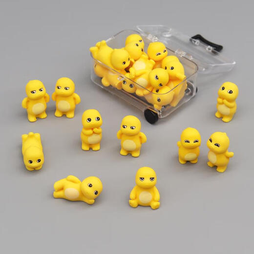 语森忆迷你卡通小奶龙公仔摆件模型桌面车载解压玩偶儿童玩具可爱小礼物 实色款可爱萌趣小奶龙30个装