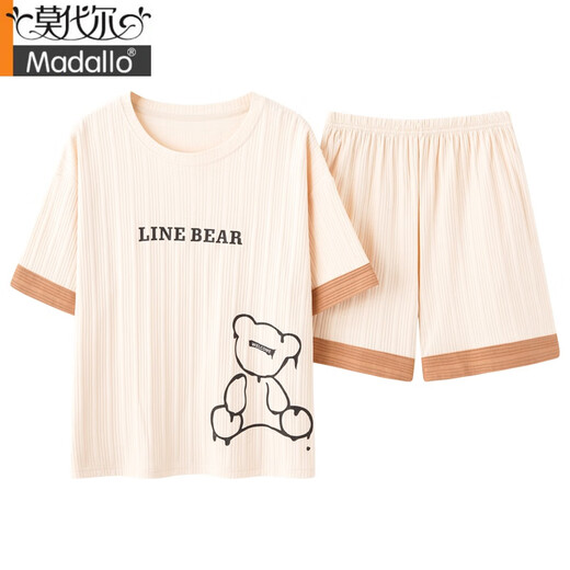 Modal pajamas for women in summer pure cotton cute thin student shorts for spring and autumn two-piece suit for outdoor wear GXT6630 L (recommended 95-115Jin [Jin equals 0.5 kg])