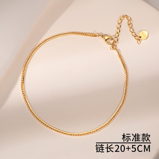 WOUG gold store model double layer snake bone anklet for women 2024 new trendy gold sexy ankle chain ins sense double layer snake bone anklet 20+5cm